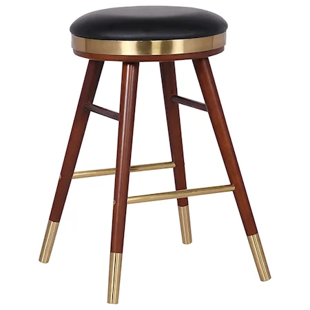 Backless Modern 26" Grey Faux Leather Bar Stool