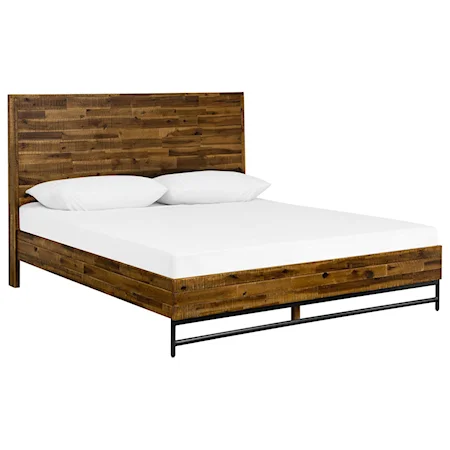 Rustic Acacia Platform Queen Bed