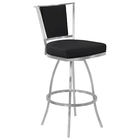 Contemporary Bar Stool with Stainless Steel Base