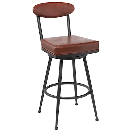 Contemporary 26" Counter Height Barstool in Black Finish