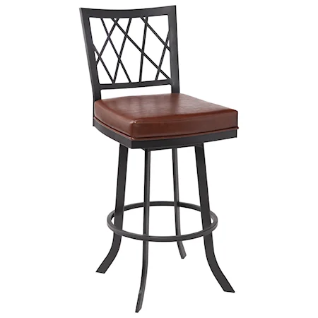 Contemporary 26" Counter Height Barstool in Matte Black Finish