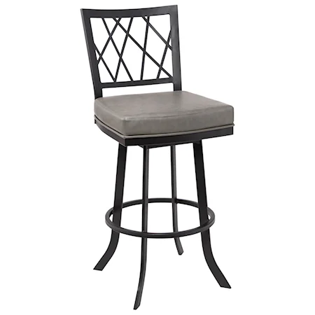 Contemporary 26" Counter Height Barstool in Matte Black Finish