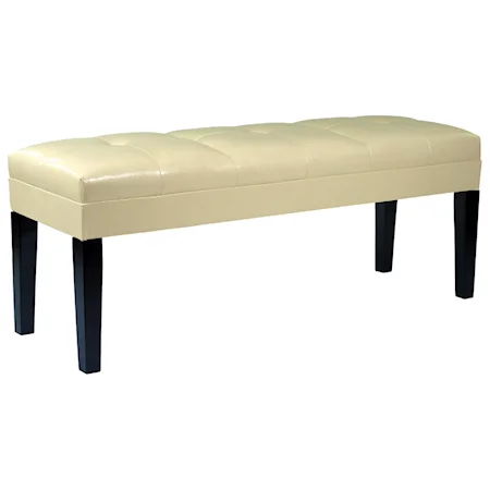 Tufted Bonded Leather Bench