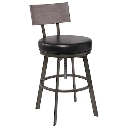 Mid-Century Adjustable Barstool in Mineral Finish