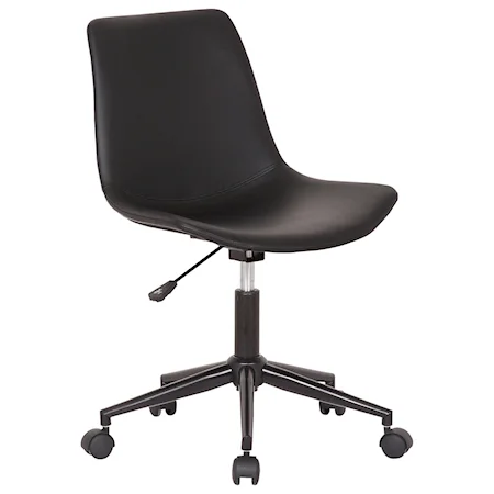 Adjustable Black Faux Leather Task Chair