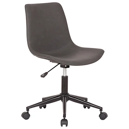 Adjustable Grey Faux Leather Task Chair