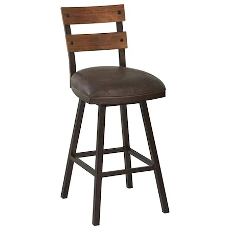 Transitional Bar Stool with Upholstered Seat