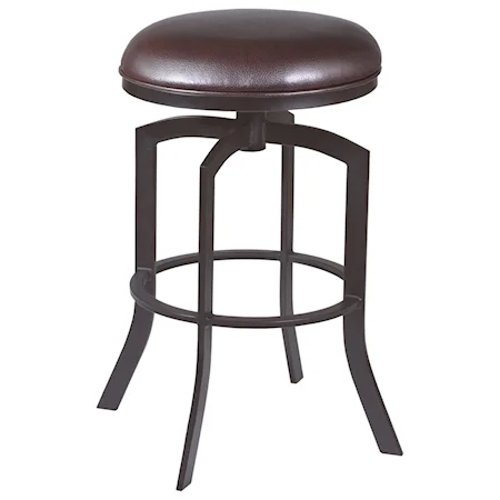 26" Counter Height Barstool in Auburn Bay Finish with Brown Faux Leather