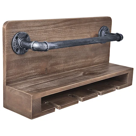 Industrial Wine Rack in Industrial Grey and Pine Wood