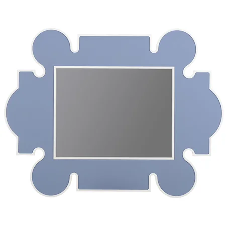 Contemporary Casanova Mirror in Pool Blue Finish