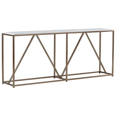 Goldman Console Table with Gold Finish Metal Base