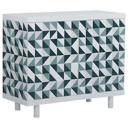 Bay Accent Door Chest with Geometric Pattern