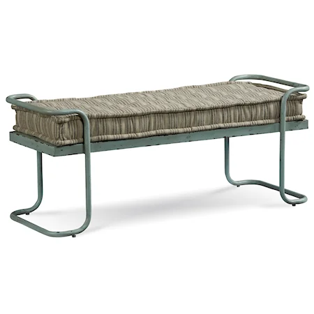 Rustic Metal Williamsburg Bed Bench with Cushion
