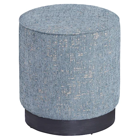 Round Silver Lake Upholstered Stool