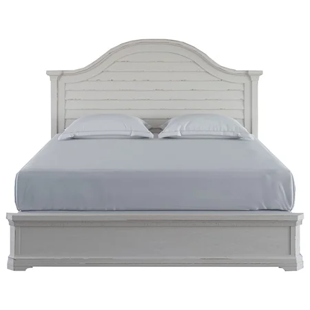 Queen Panel Bed with Louver Headboard