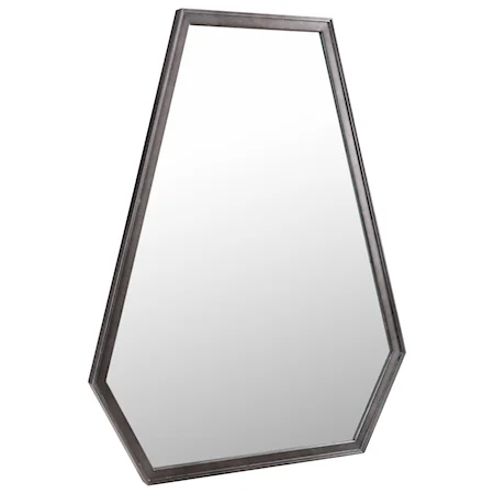 Contemporary Hexagon Mirror with Silver Leaf Finish