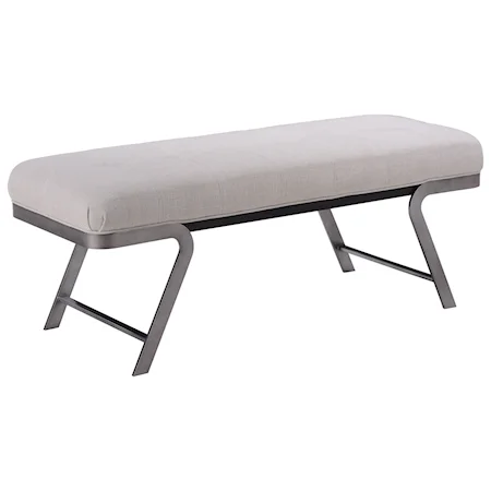 Contemporary Upholstered Bed Bench with Metal Legs