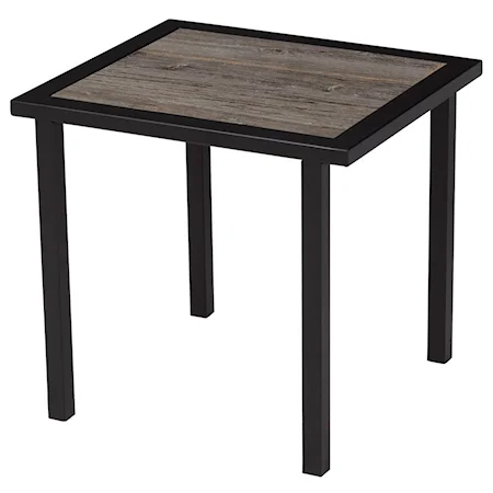 Rectangular End Table with Metal Frame