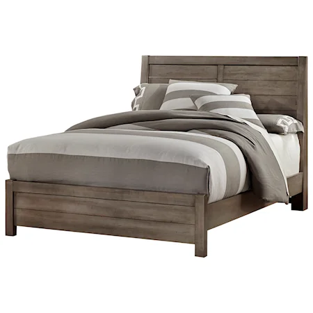 Contemporary Queen Panel Bed Crafted from Solid Wood