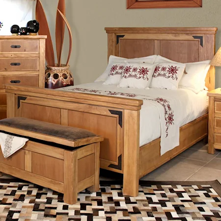 Queen Rustic Casual Panel Bed