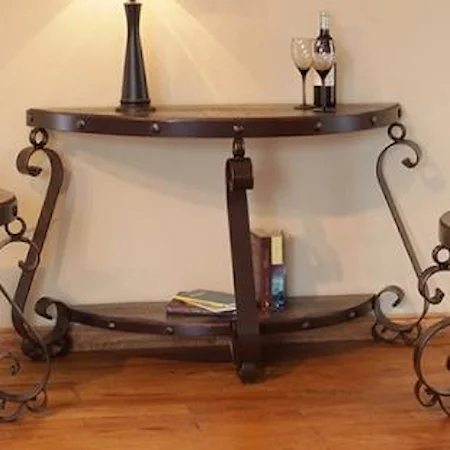 Transitional Half Circle Sofa Table