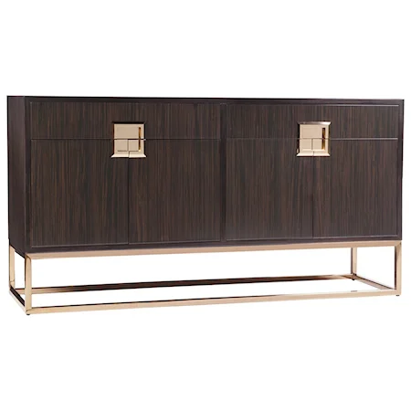 Contemporary Sideboard with Solid Brass Hardware and Felt-Lined Drawers