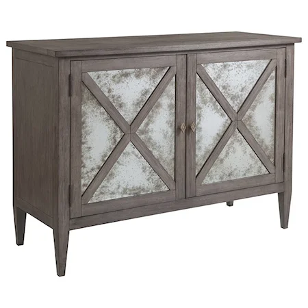 Apertif Antiqued Mirror Buffet with Two Doors and Two Adjustable Shelves