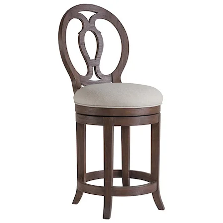 Axiom Oval Back Swivel Counter Stool with Upholstered Seat