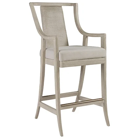 Mistral Bar Stool with Woven Cane Back