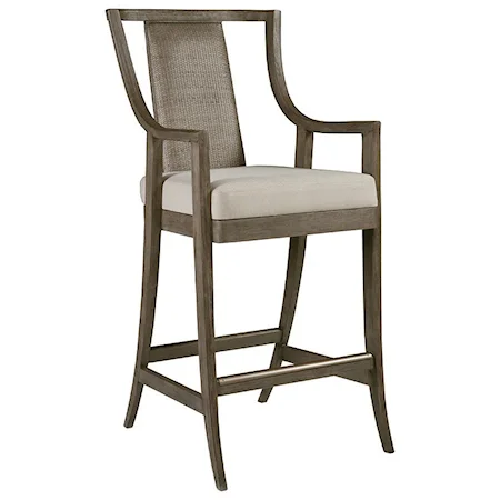 Mistral Bar Stool with Woven Cane Back