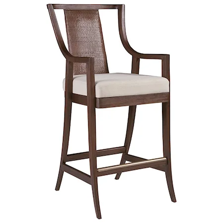 Mistral Bar Stool with Woven Cane Back