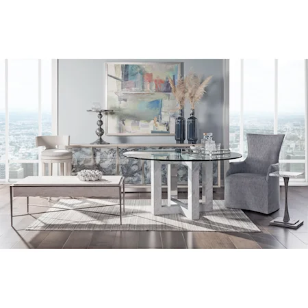 Contemporary Swivel Barstool with Upholstered Seat