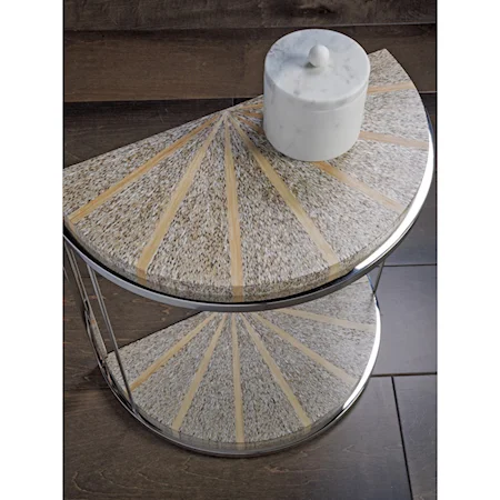 Contemporary Demilune Banded Spot Table