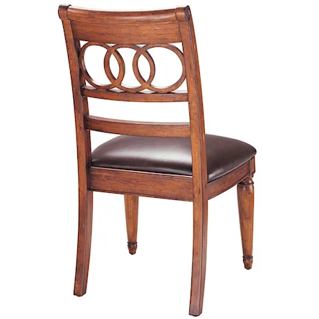 Circle Side Chair with Leather Seat
