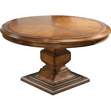 60" Round Pedestal Table Opens to 84" with 2 Leaves