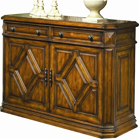 2 Drawer and 2 Door Bar with Decoratvie Shaped Moldings