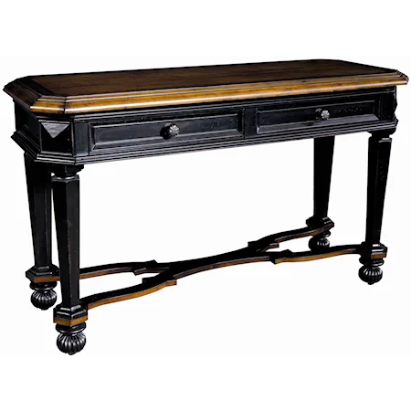 Traditional Two-Tone Sofa Table with Two Drawers