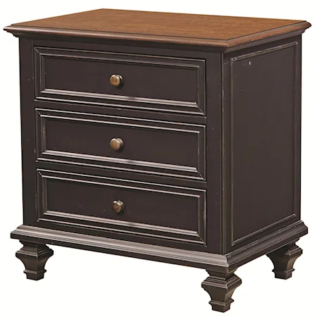 Night Stand with 3 Drawers and 3-Way Touch Lighting