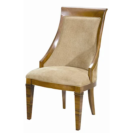 Sling-Back Upholstered Chair with Tapered Legs