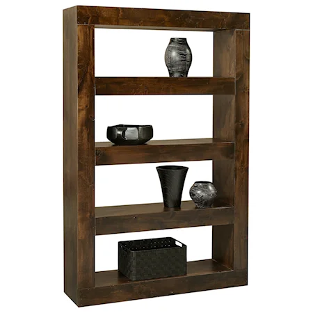 Transitional 73" Open Display Case with 4 Shelves