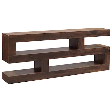 Transitional 74" Console Table TV Stand with Lower Open Shelving