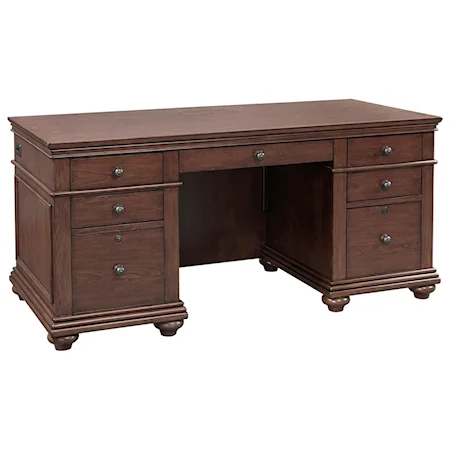 Executive Desk with Locking File Drawers