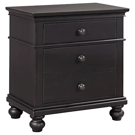 Transitional 2 Drawer Night Stand with AC Outlets