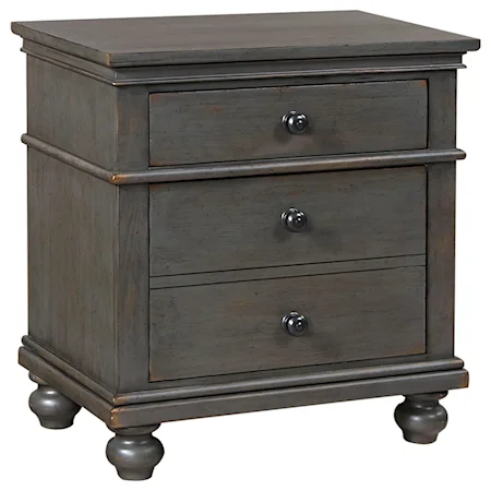 Transitional 2 Drawer Night Stand with AC Outlets