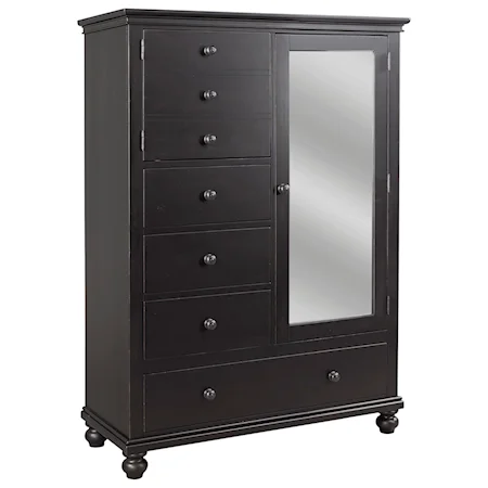 Transitional Door Chest with Removable Shelves and Clothing Rod