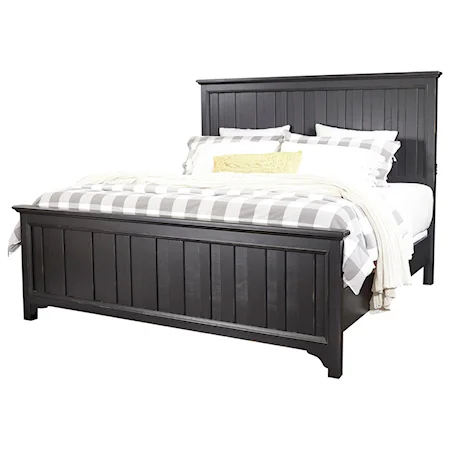 Queen Farmhouse Panel Bed with USB Charging Ports