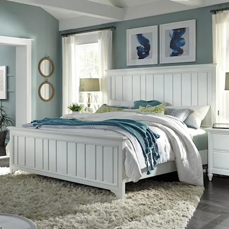 Queen Farmhouse Panel Bed with USB Charging Ports