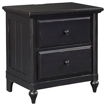 2 Drawer Nightstand with 2 AC Outlets on Back