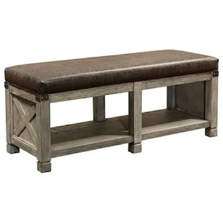 Upholstered Bonded Leather Bench