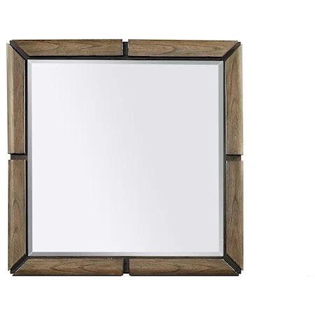 Transitional Square Mirror with Panel Frame